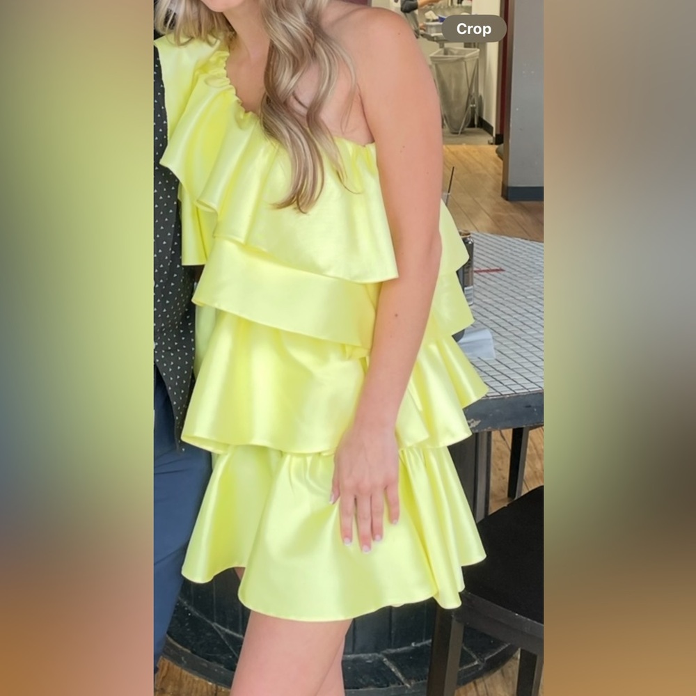 ASOS yellow ruffle dress